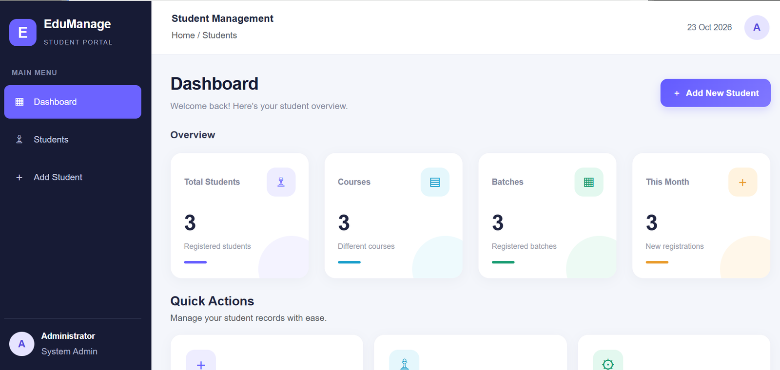Student CRUD System website